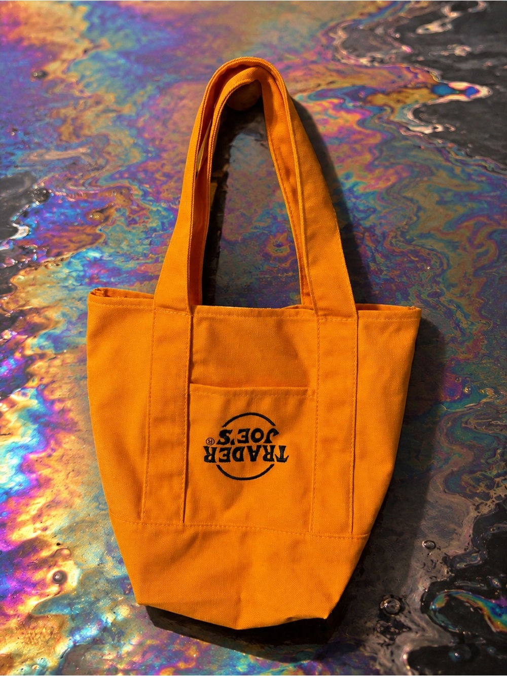 RARE Misprint Trader Joe's Orange Halloween Canvas Tote Bag
